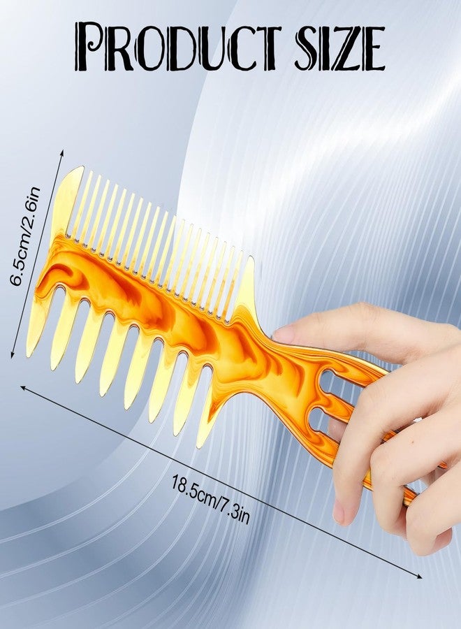 Bruislard Styling Comb, 3 In 1 Fish Tail Bone Shape, Wide Tooth Comb, Hair Pick Combs for Hair Styling Salon Home (Amber) - Image 2